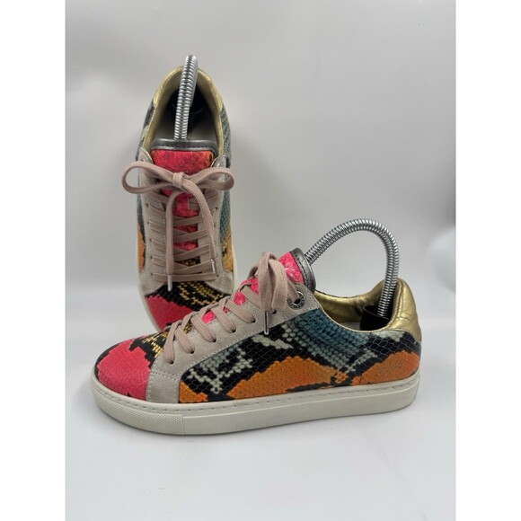 ZADIG & VOLTAIRE Women's White Zv1747 Wild Print Multi Sneakers Shoes Sz 36 US 6 - Picture 1 of 16